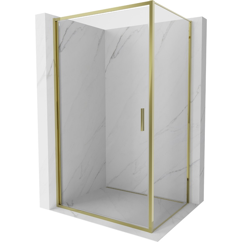 Mexen Exo-B swing shower enclosure 70 x 75 cm, transparent, gold - 817-070-075-50-00