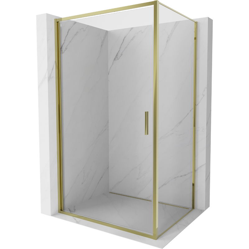 Mexen Exo shower enclosure hinged 70 x 75 cm, transparent, gold - 817-070-075-50-00