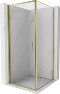 Mexen Exo-B hinged shower cabin 80 x 80 cm, transparent, gold - 817-080-080-50-00