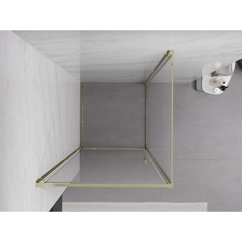 Mexen Exo-B hinged shower cabin 80 x 80 cm, transparent, gold - 817-080-080-50-00