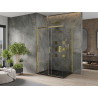 Mexen Omega sliding shower cabin 120 x 80 cm, transparent, gold + Flat black tray - 825-120-080-50-00-4070G