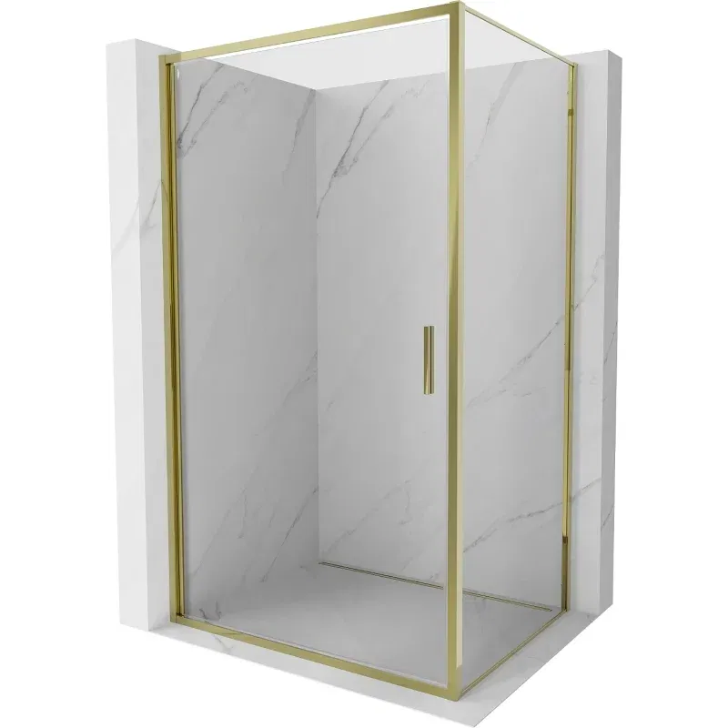 Mexen Exo pivot shower enclosure 100 x 80 cm, transparent, gold - 817-100-080-50-00