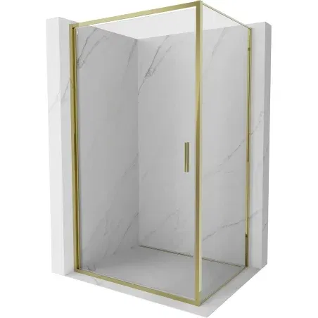 Mexen Exo pivot shower enclosure 100 x 80 cm, transparent, gold - 817-100-080-50-00