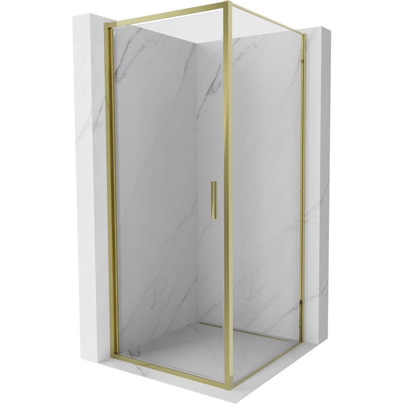 Mexen Exo-B swing shower cabin 85 x 85 cm, transparent, gold - 817-085-085-50-00