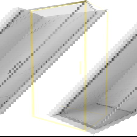 Mexen Exo pivot shower cabin 90 x 85 cm, transparent, gold - 817-090-085-50-00