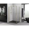 Mexen Exo pivot shower cabin 100 x 85 cm, transparent, gold - 817-100-085-50-00