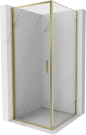 Mexen Exo-B 90 x 90 cm pivot shower enclosure, transparent, gold - 817-090-090-50-00