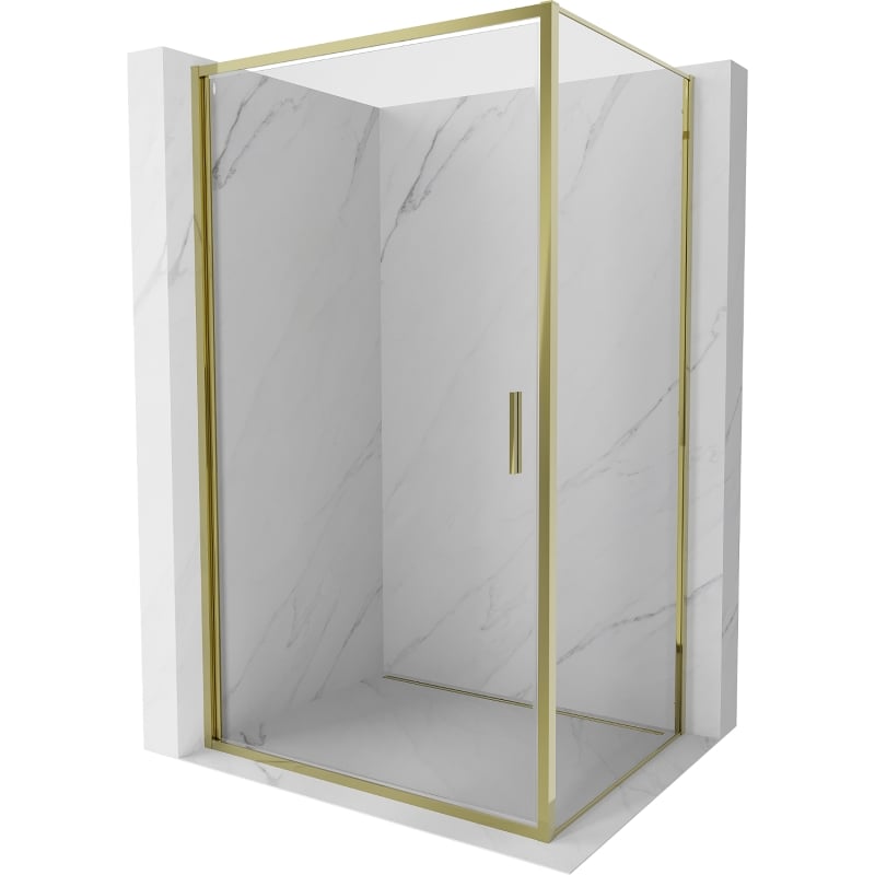 Mexen Exo shower enclosure hinged 70 x 95 cm, transparent, gold - 817-070-095-50-00