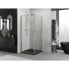Mexen Exo hinged shower cabin 100 x 100 cm, transparent, gold - 817-100-100-50-00