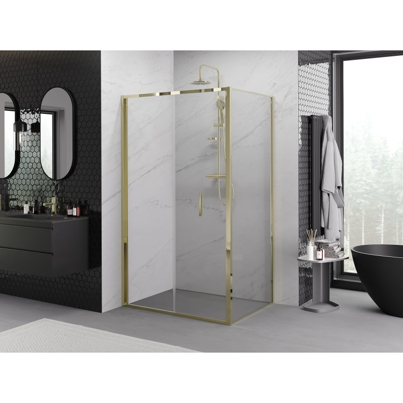Mexen Exo folding shower cabin 70 x 75 cm, transparent, gold - 816-070-075-50-00