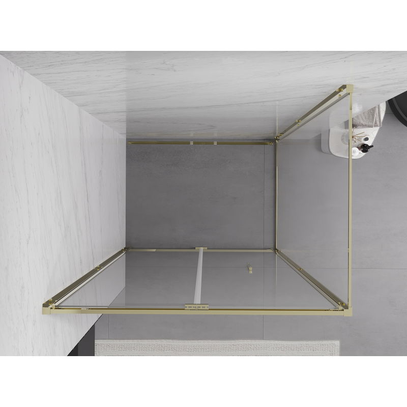 Mexen Exo folding shower cabin 90 x 75 cm, transparent, gold - 816-090-075-50-00