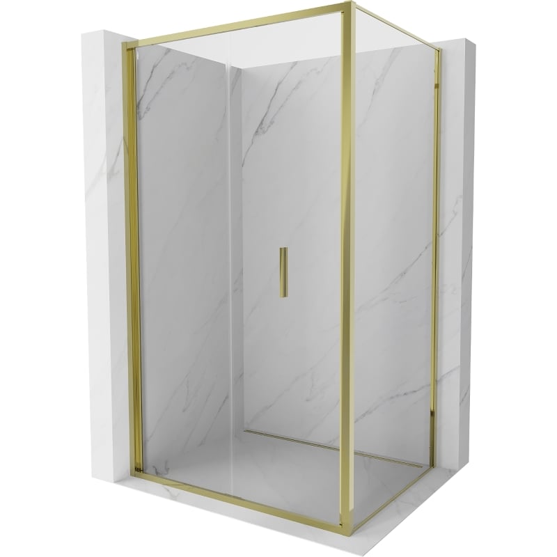 Mexen Exo-F folding shower cabin 95 x 75 cm, transparent, gold - 816-095-075-50-00
