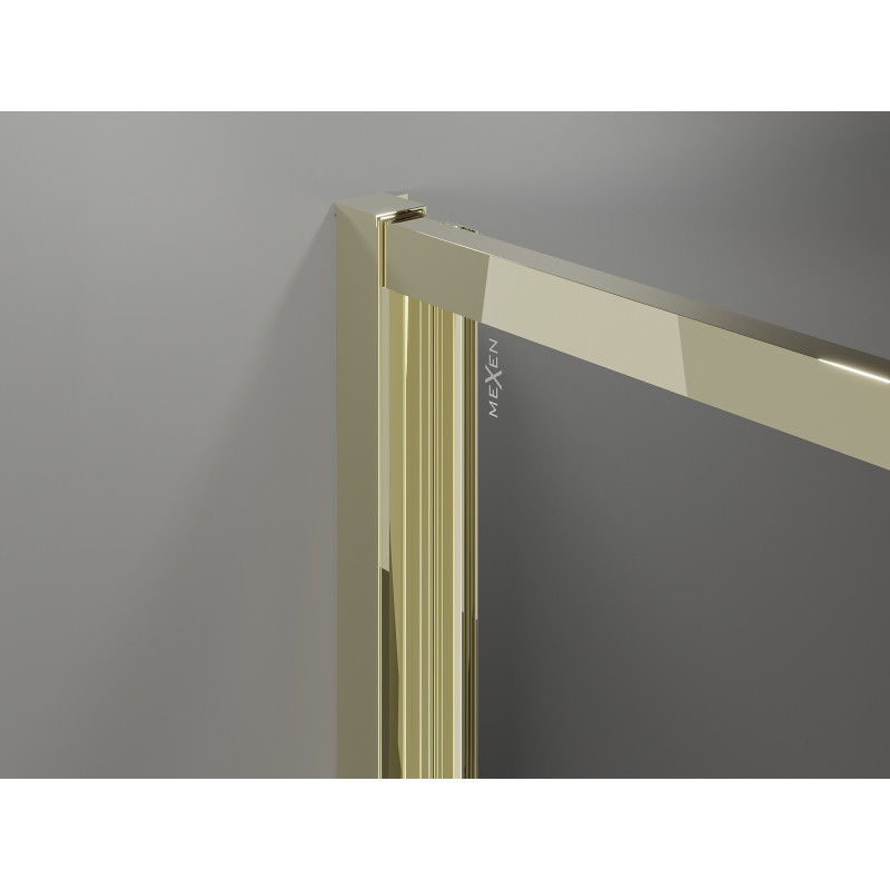 Mexen Exo-F foldable shower cabin 70 x 80 cm, transparent, gold - 816-070-080-50-00