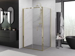 Mexen Exo-F foldable shower cabin 70 x 80 cm, transparent, gold - 816-070-080-50-00