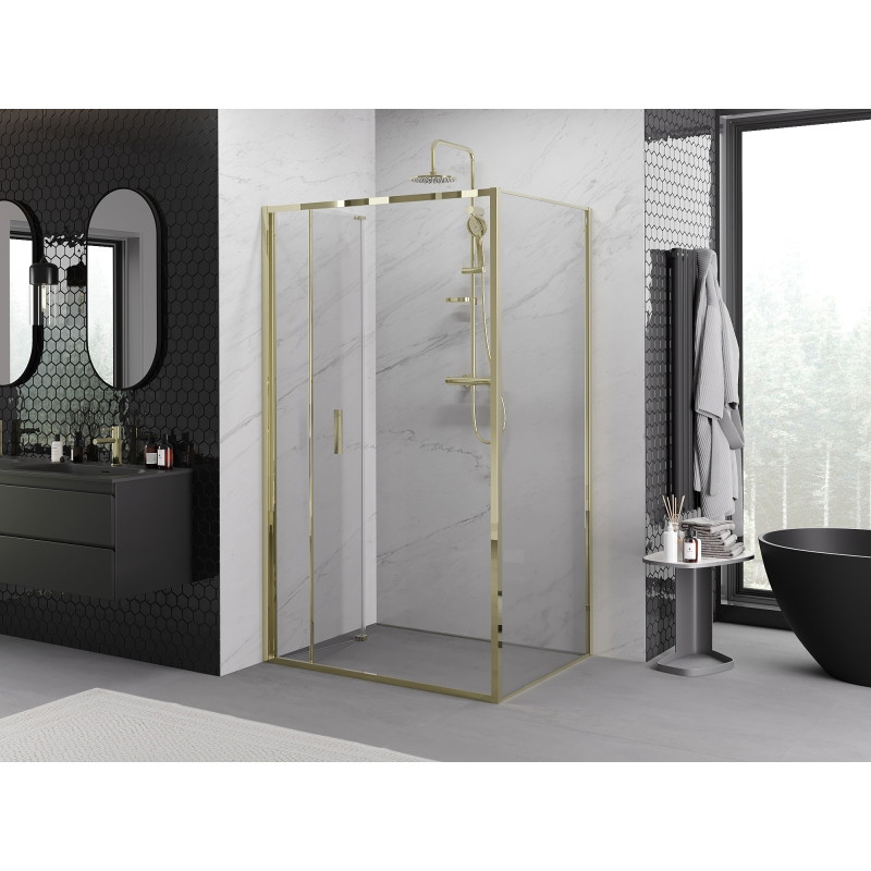 Mexen Exo-F folding shower cabin 75 x 85 cm, transparent, gold - 816-075-085-50-00