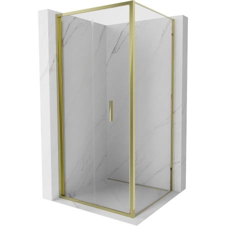 Mexen Exo foldable shower cabin 85 x 85 cm, transparent, gold - 816-085-085-50-00