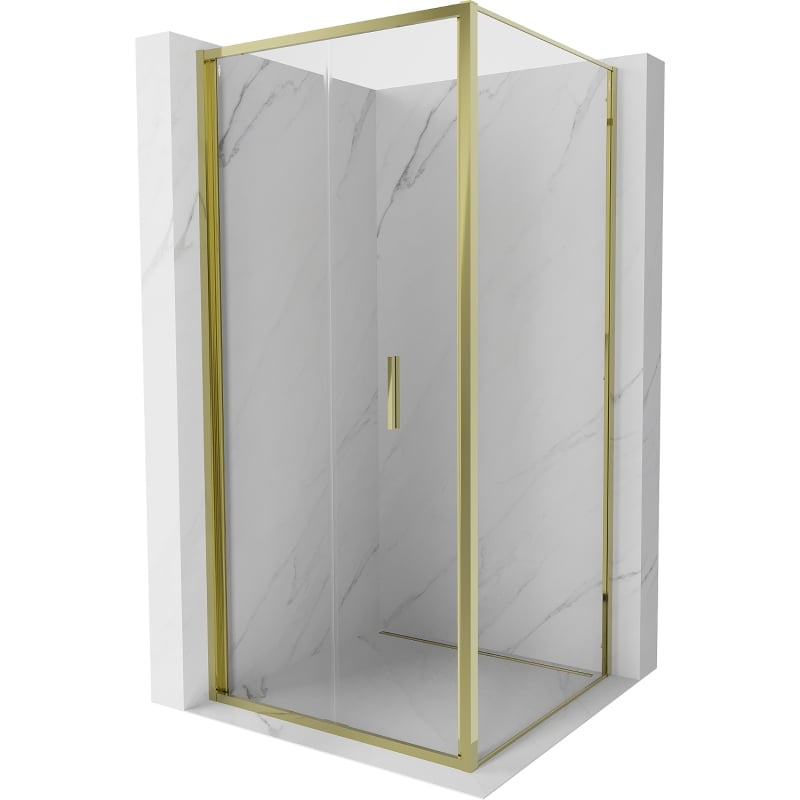 Mexen Exo Foldable Shower Enclosure 95 x 95 cm, Transparent, Gold - 816-095-095-50-00