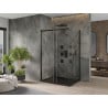 Mexen Omega sliding shower cabin 100 x 80 cm, transparent, black + Flat shower tray, black - 825-100-080-70-00-4070B