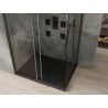 Mexen Omega sliding shower cabin 100 x 80 cm, transparent, black + Flat shower tray, black - 825-100-080-70-00-4070B