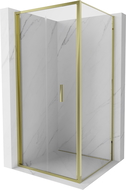 Mexen Exo 100 x 100 cm Folding Shower Enclosure, Transparent, Gold - 816-100-100-50-00