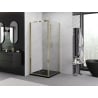 Mexen Exo-F folding shower cabin 100 x 100 cm, transparent, gold - 816-100-100-50-00