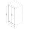 Mexen Exo double swing shower door 90 cm, transparent, gold - 814-090-000-50-00