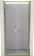 Mexen Exo-B Duo double hinged shower doors 90 cm, transparent, gold - 814-090-000-50-00