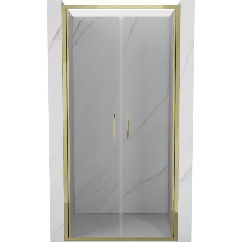 Mexen Exo double hinged shower doors 100 cm, transparent, gold - 814-100-000-50-00