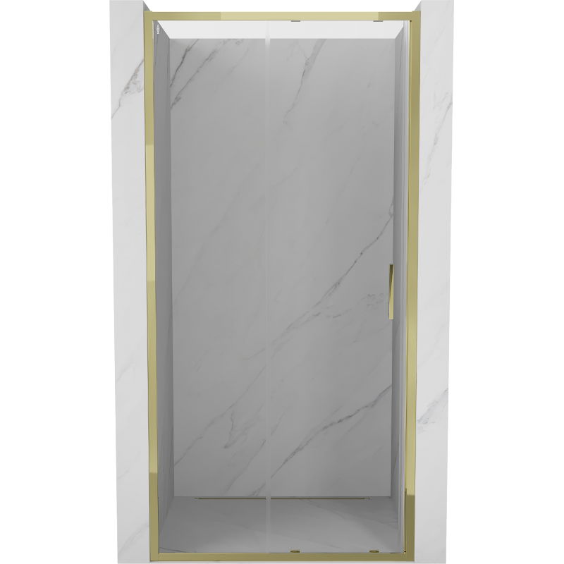 Mexen Exo 105 cm sliding shower door, transparent, gold - 8151-105-000-50-00