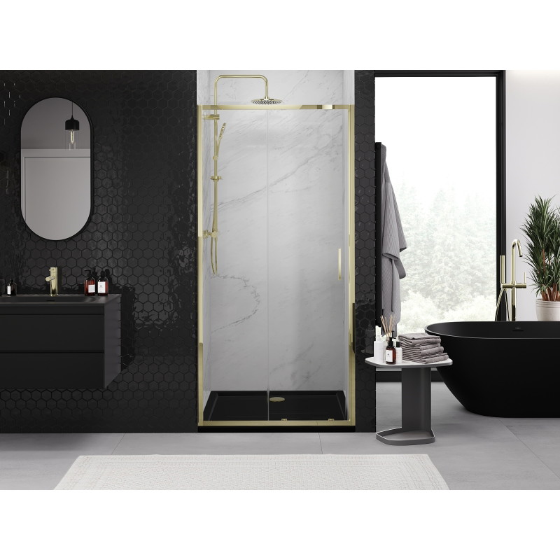 Mexen Exo-S sliding shower doors 110 cm, transparent, gold - 8151-110-000-50-00