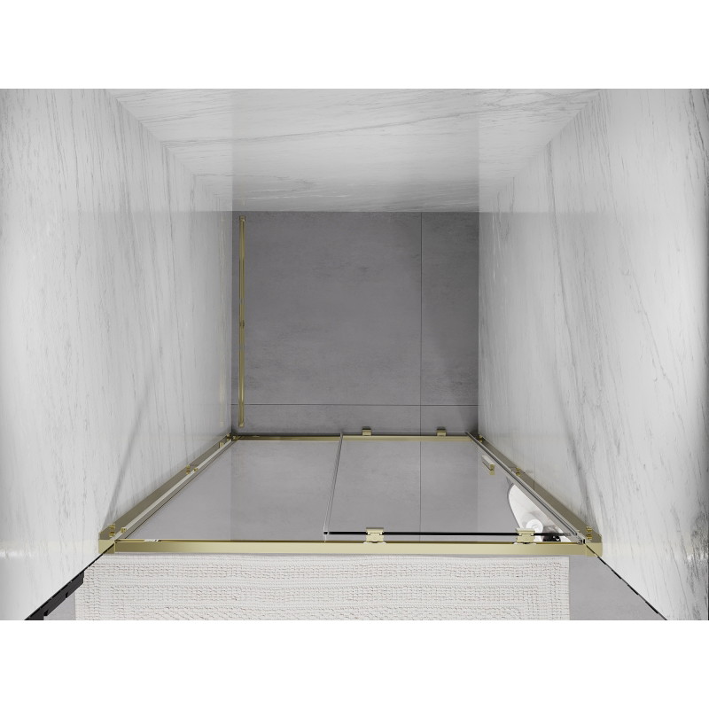 Mexen Exo-S sliding shower doors 110 cm, transparent, gold - 8151-110-000-50-00