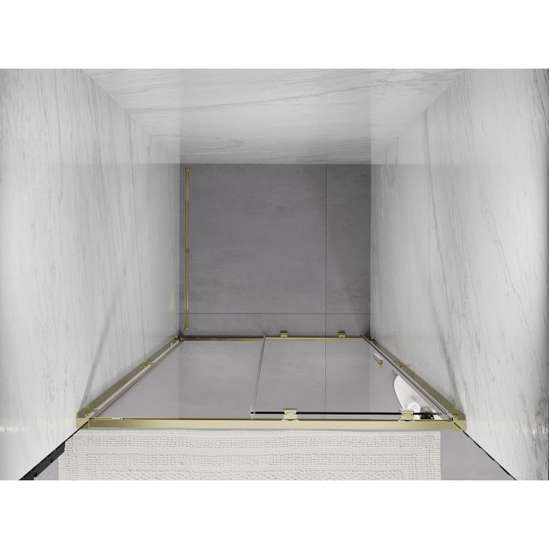 Mexen Exo Sliding Shower Door 120 cm, Transparent, Gold - 8151-120-000-50-00