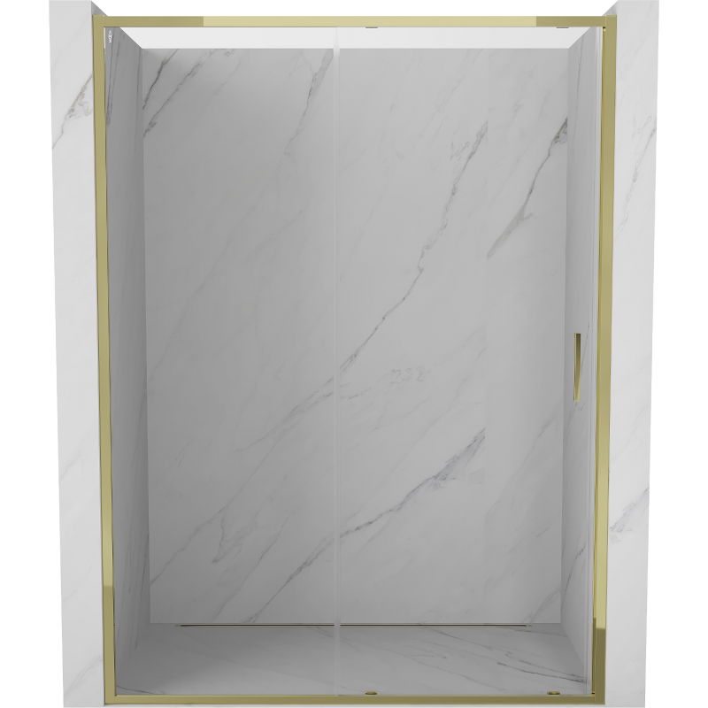 Mexen Exo sliding shower door 130 cm, transparent, gold - 8151-130-000-50-00