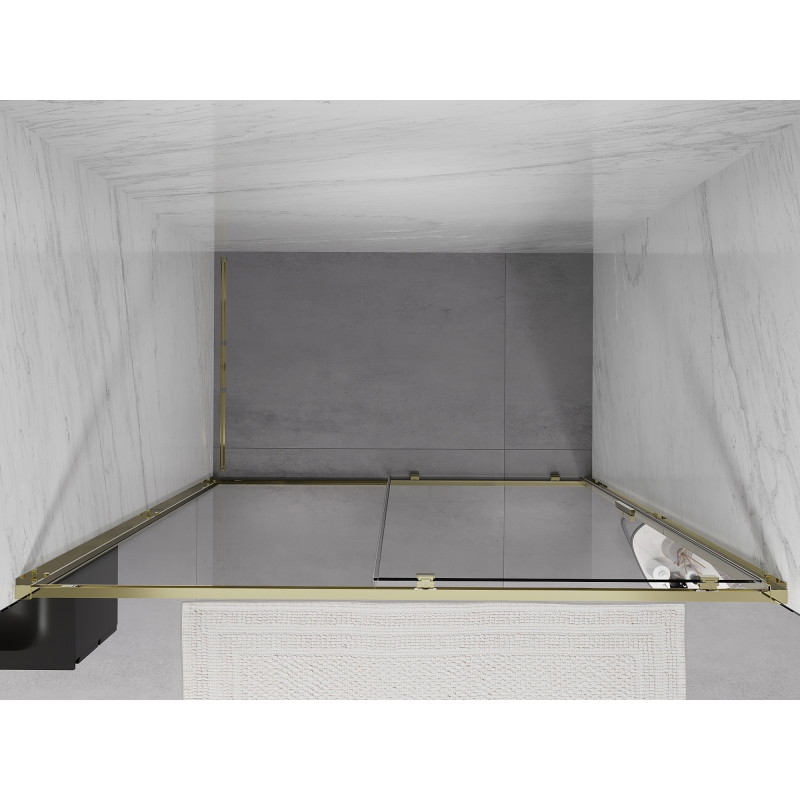 Mexen Exo-S sliding shower doors 130 cm, transparent, gold - 8151-130-000-50-00