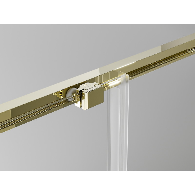 Mexen Exo-S sliding shower door 135 cm, transparent, gold - 8151-135-000-50-00