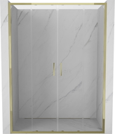 Mexen Exo-S Duo double sliding shower doors 130 cm, transparent, gold - 8152-130-000-50-00
