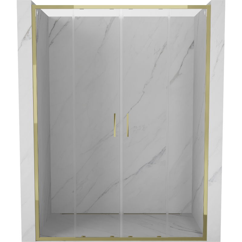 Mexen Exo double sliding shower doors 140 cm, transparent, gold - 8152-140-000-50-00
