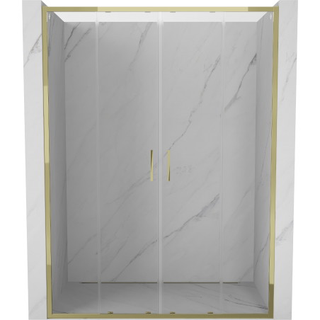 Mexen Exo-S Duo double sliding shower door 150 cm, transparent, gold - 8152-150-000-50-00
