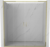 Mexen Exo double sliding shower door 170 cm, transparent, gold - 8152-170-000-50-00