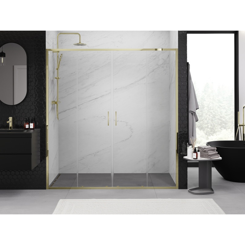 Mexen Exo-S Duo double sliding shower door 170 cm, transparent, gold - 8152-170-000-50-00