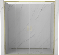 Mexen Exo-S Duo double sliding shower doors 180 cm, transparent, gold - 8152-180-000-50-00