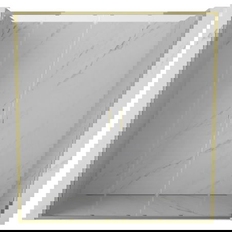 Mexen Exo double sliding shower door 200 cm, transparent, gold - 8152-200-000-50-00