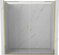 Mexen Exo double sliding shower door 200 cm, transparent, gold - 8152-200-000-50-00