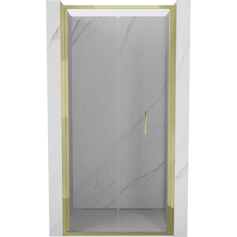 Mexen Exo-F folding shower door 60 cm, transparent, gold - 816-060-000-50-00