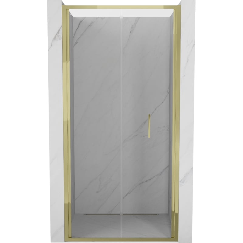 Mexen Exo folding shower doors 85 cm, transparent, gold - 816-085-000-50-00