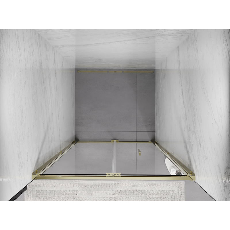 Mexen Exo folding shower door 100 cm, transparent, gold - 816-100-000-50-00