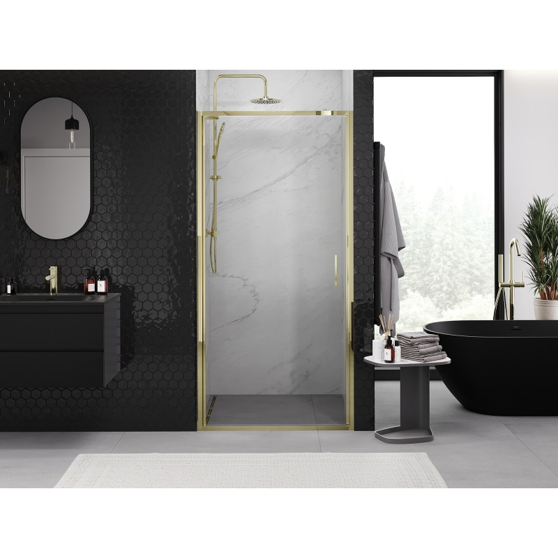 Mexen Exo-B swing shower doors 60 cm, transparent, gold - 817-060-000-50-00