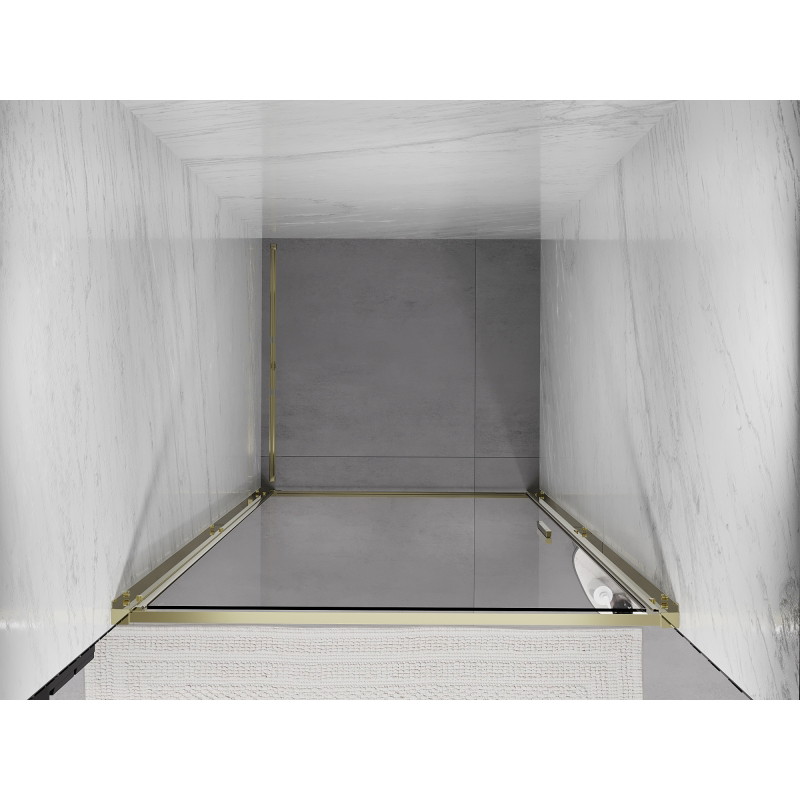 Mexen Exo-B pivot shower door 65 cm, transparent, gold - 817-065-000-50-00