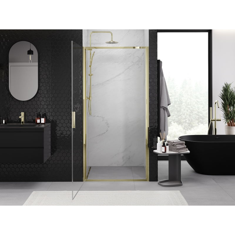 Mexen Exo Shower Door Hinged 80 cm, Transparent, Gold - 817-080-000-50-00