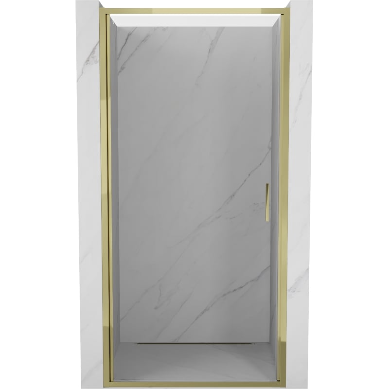 Mexen Exo 85 cm Pivot Shower Door, Transparent, Gold - 817-085-000-50-00